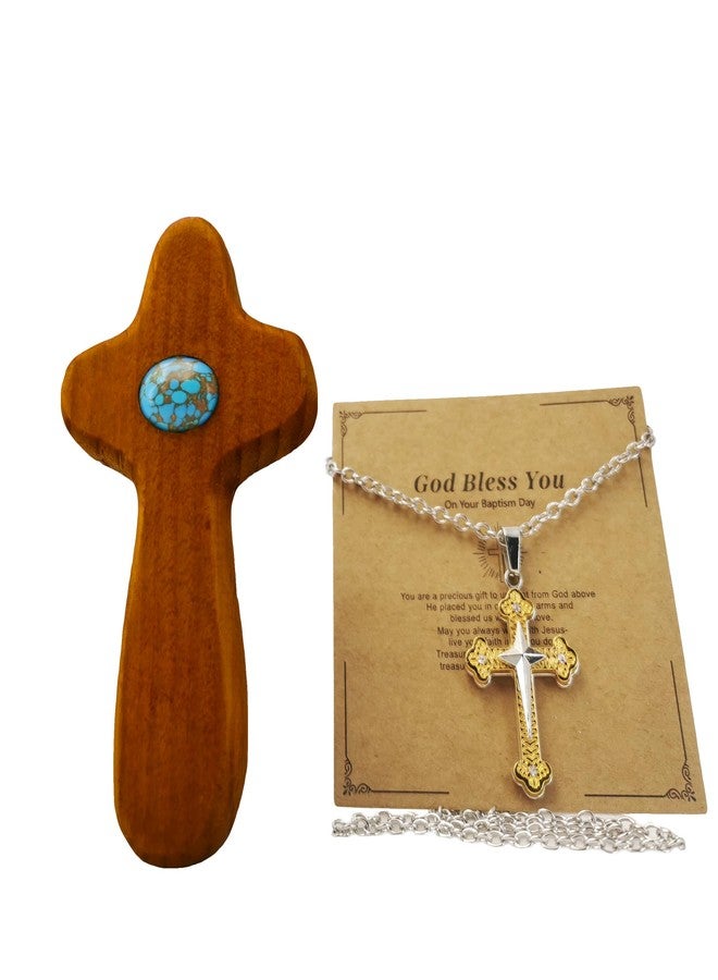 RONDURE Wooden Crosses Fidget for Crafts Pocket Cross Hand Held Clinging Anxiety Relief First Communion Gifts for Girls Prayer or Stress Relief Women Christian/Religious Gifts - Image 3